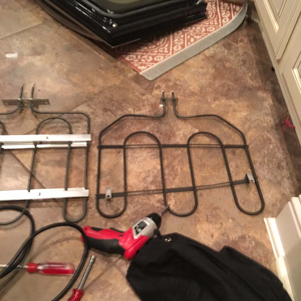 Heating oven element replacement